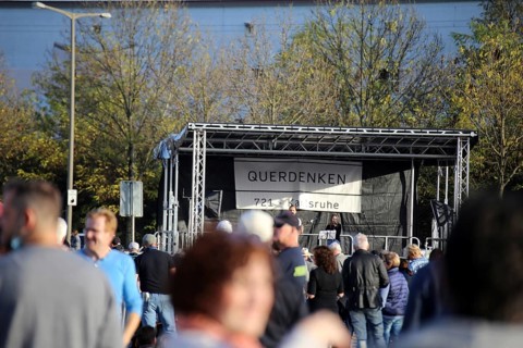 Karlsruhe: Corona protests against the measures taken by the federal government. The protests were
