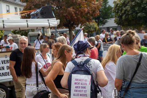 Lateral thinking demo in Darmstadt, Hesse: The demonstration was directed against the corona