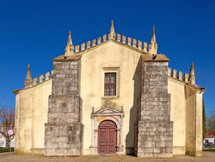 Doorway of Church Igreja Matriz de Nossa Senhora da Assuncaoin, village of Alvito, Beja District,