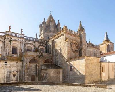 Historic Roman Catholic cathedral church of Evora, Se de Evora, in the city centre, Basilica