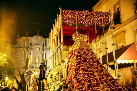 Semana Santa, procession, night shot, celebrations in Tarifa, Spain, Europe