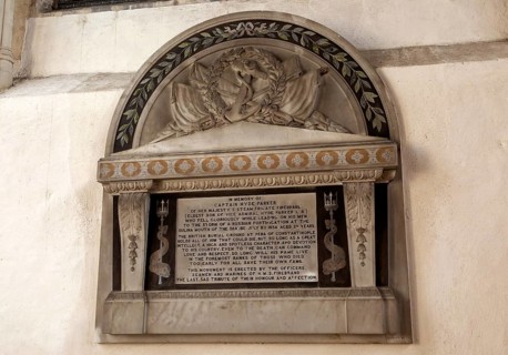 Memorial monument Captain Hyde Parker died Crimean War 1854, H.M.S. Firebrand, Long Melford,