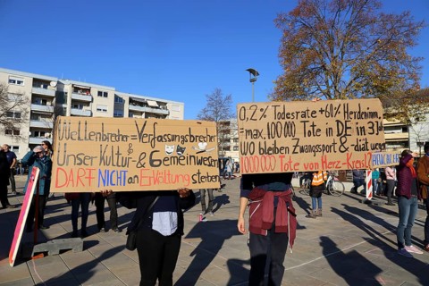 Speyer: Corona protests against the federal government's measures. The protests were organised by