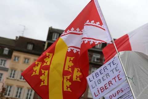 Strasbourg, France: Large demonstration for freedom against the corona measures and the vaccination