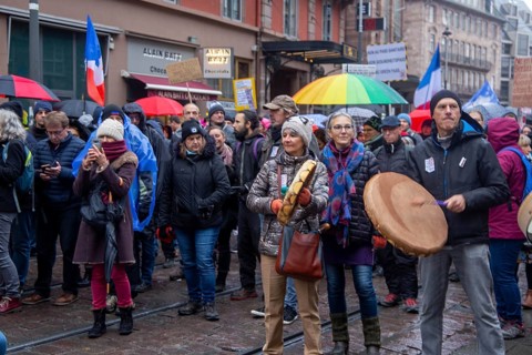 Strasbourg, France: Large demonstration for freedom against the corona measures and the vaccination