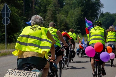 Ramstein 2022 peace camp bicycle demonstration: A bicycle demonstration was held on Sunday under