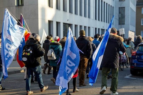 Demonstration in Landau in der Pfalz in favour of peace negotiations, affordable energy and living