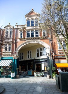 Wyndham Arcade 1887 Victorian shopping covered passageway in city centre of Cardiff, South Wales,