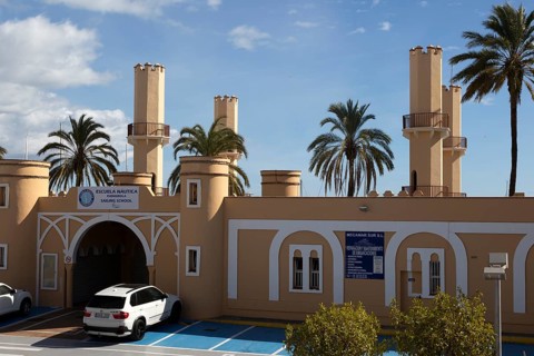 Sailing school building, Fuengirola, Costa del Sol, Andalusia, Spain, Europe