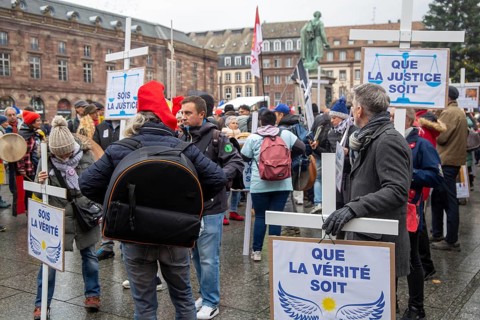 Strasbourg, France: Large demonstration for freedom against the corona measures and the vaccination