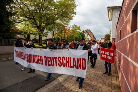 Demonstration in Herxheim near Landau (Palatinate) : Under the slogan Herxheim stands up, a joint