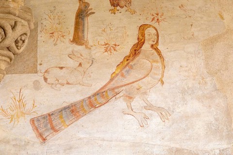 Image set of Casas Pintadas, Evora, Portugal unusual 16th-century murals paintings of creatures