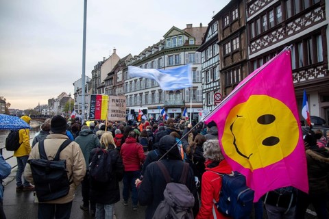 Strasbourg, France: Large demonstration for freedom against the corona measures and the vaccination