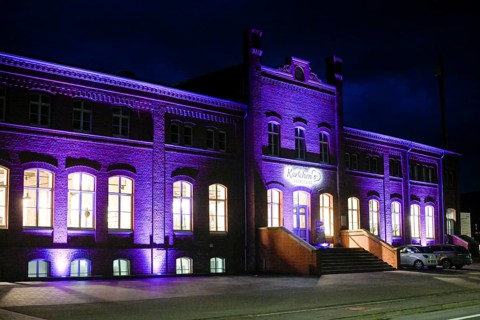 Old railway station, Karlchens Backstube bakery, Vlotho, North Rhine-Westphalia, Germany, Europe