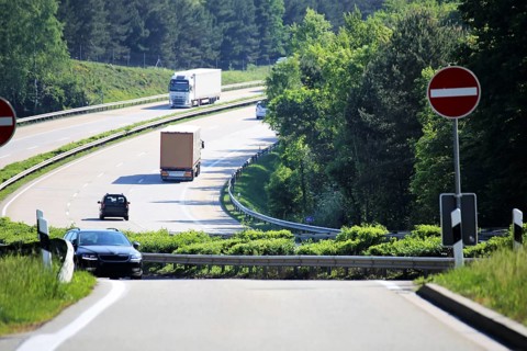 Motorway with little traffic. Taken on the A 6 motorway near Kaiserslautern