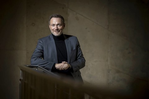 Christian Lindner (FDP), Federal Minister of Finance, photographed in the stairwell of the Federal