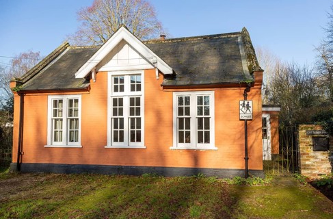 Old village school building converted to private house, Darsham, Suffolk, England, UK