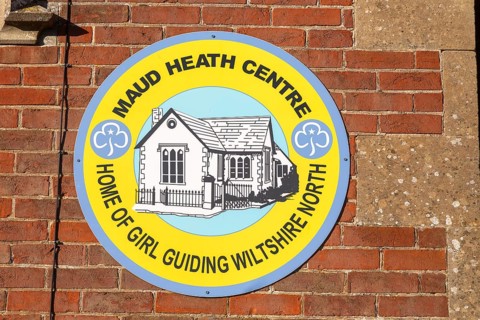 Sign for Maud Heath Centre, Home of Girl Guiding, Wiltshire North, Tytherton, Wiltshire, England,