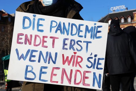 Mannheim: Demonstration against the corona measures. The demonstration was organised by an