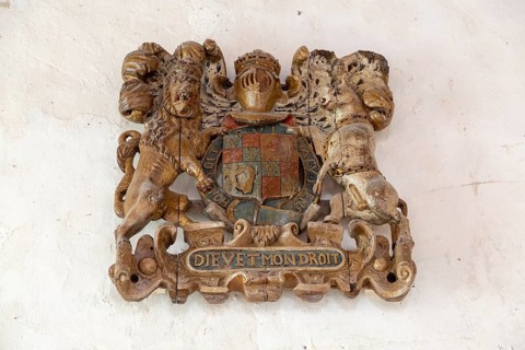 Royal Coat of Arms church of Ilketshall St Andrew, Suffolk, England, UK