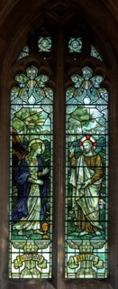 Stained glass window Noli me Tangere Seend church, Wiltshire, England, UK 1908 James Powell and