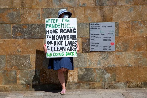 Extinction Rebellion climate change campaign silent protest, County Council HQ, Warwick,