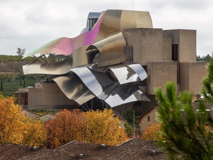 Modern architecture Marques de Riscal Hotel, architect Frank Gehry, Elceigo, Alava, Basque Country,