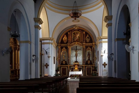 Interior of church of Saint Anthony of Padua, Frigiliana, Malaga province, Spain, Europe