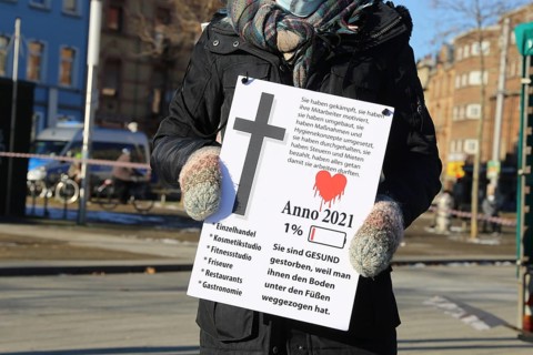 Mannheim: Demonstration against the corona measures. The demonstration was organised by an