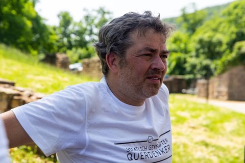 Michael Ballweg at the Hambach Festival 2023 in Neustadt an der Weinstrasse The founder of