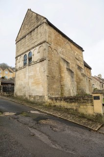 Exterior walls of Saxon building church of Saint Laurence, Bradford on Avon, Wiltshire, England, UK
