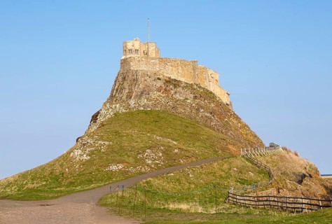 Lindisfarne castle on North Sea coast, Holy Island, Northumberland, England, UK