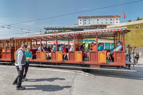 Cog railway at Rigi-Kulm mountain station, Lake Lucerne, Canton Lucerne, Switzerland, Rigi, Schwyz,