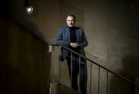Christian Lindner (FDP), Federal Minister of Finance, photographed in the stairwell of the Federal
