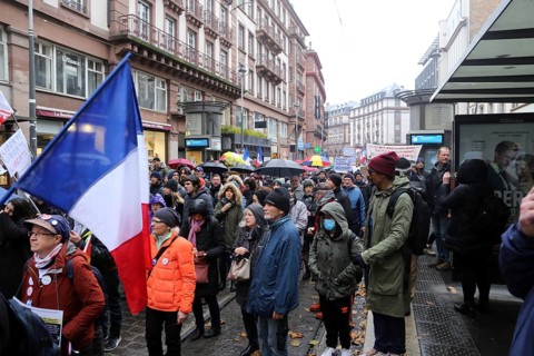 Strasbourg, France: Large demonstration for freedom against the corona measures and the vaccination
