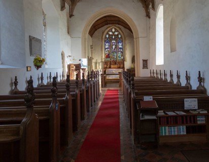 Interior of church St Margaret South Elmham, Suffolk, England, UK