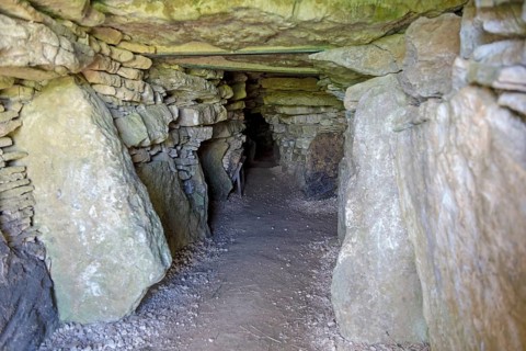 Stoney Littleton long barrow Neolithic chambered tomb, Wellow, Somerset, England, UK
