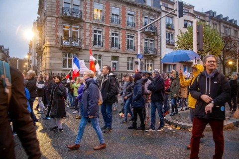 Strasbourg, France: Large demonstration for freedom against the corona measures and the vaccination