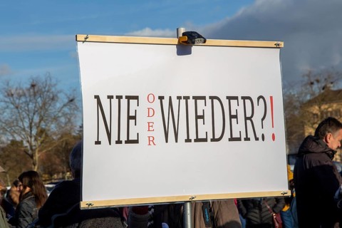 Demonstration in Landau in der Pfalz in favour of peace negotiations, affordable energy and living
