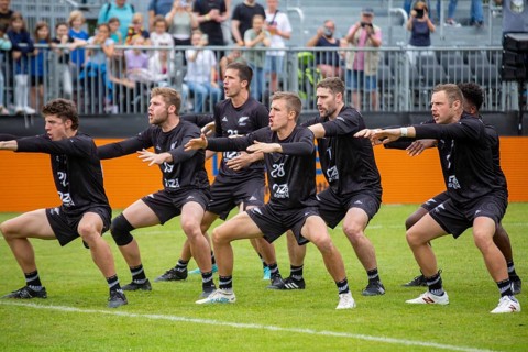 Fistball World Championship from 22 July to 29 July 2023 in Mannheim: Before the match between New