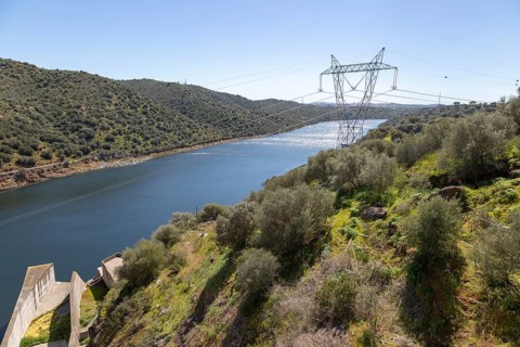 Barragem do Alqueva dam part of the multipurpose water management project on the Rio Guadiana river