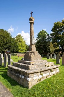Medieval preaching cross, Great Bedwyn churchyard, Wiltshire, England, UK