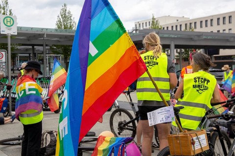 Ramstein 2021 peace camp bicycle demonstration: A bicycle demonstration took place on Saturday