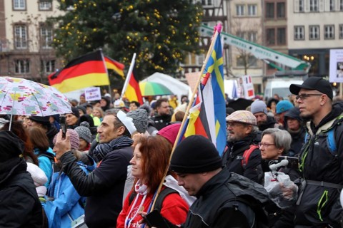 Strasbourg, France: Large demonstration for freedom against the corona measures and the vaccination