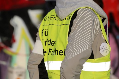 Karlsruhe: Corona protests against the measures taken by the federal government. The protests were