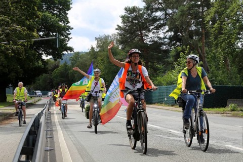 Ramstein 2021 peace camp bicycle demonstration: A bicycle demonstration took place on Saturday