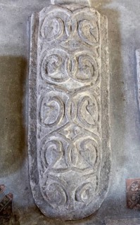 Anglo Saxon carved stone crosses from 9th-11th century, Holy Cross church, Ramsbury, Wiltshire,