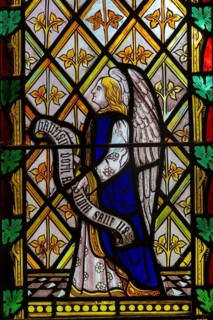 Stained glass window c 1846 John King, Creeting St Peter church, Suffolk, England, UK