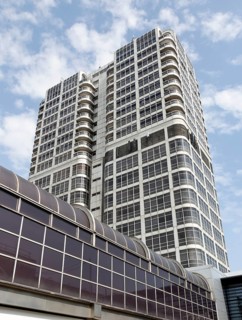 The David Murray John Building, better known as the Brunel Tower, in central business district of