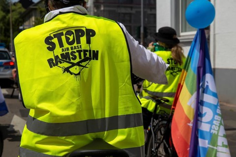 Ramstein 2022 peace camp bicycle demonstration: A bicycle demonstration was held on Sunday under